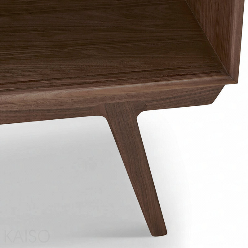 Contemporary Walnut Wood Media Cabinet / Solid Walnut