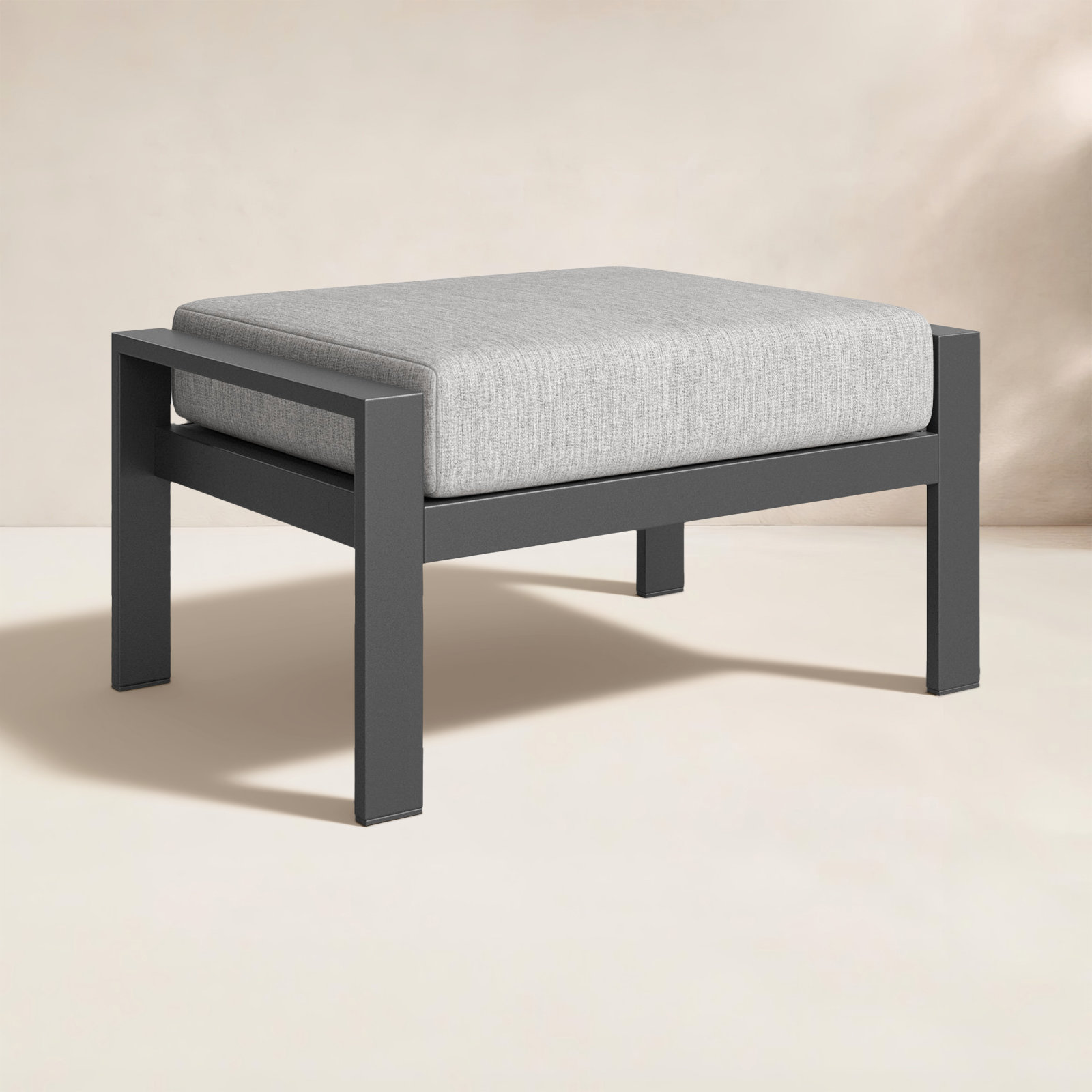 Townsend Sunbrella® Patio Ottoman, Canvas Granite Sunbrella® Canvas, No, None