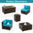 7 Pieces Outdoor Furniture Set with Fire Pit Table and Propane Tank Cover Black-904043342