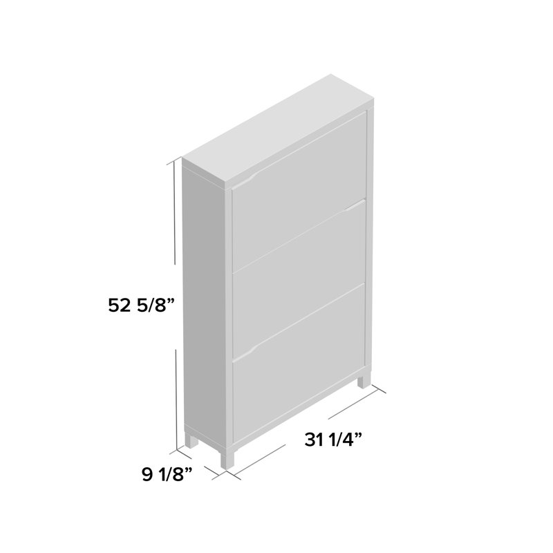 Armoire de rangement pour chaussures 18 paires Cade, Brun érable