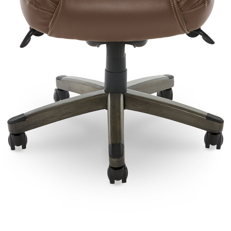 Chestnut Brown Leather High-Back Swivel Executive Chair