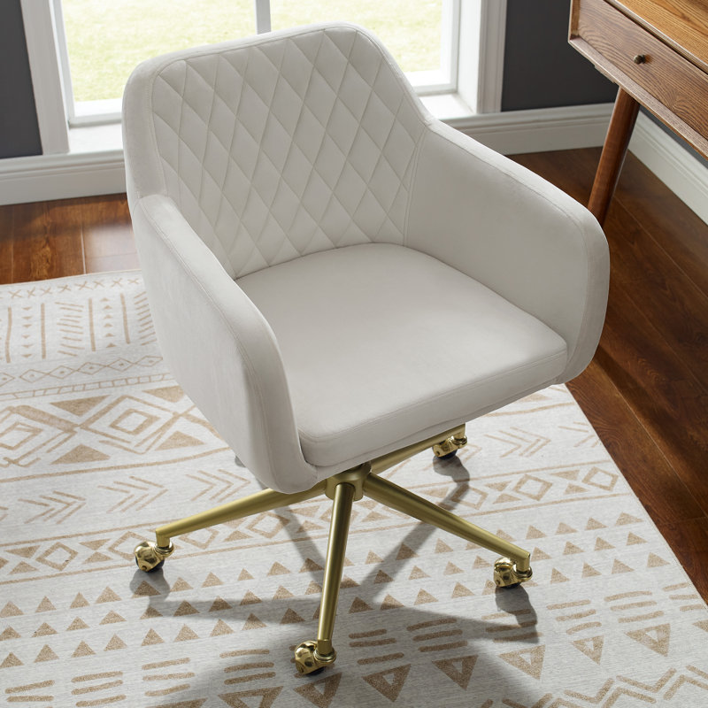 Anette Contemporary Adjustable Swivel Task Chair, Natural