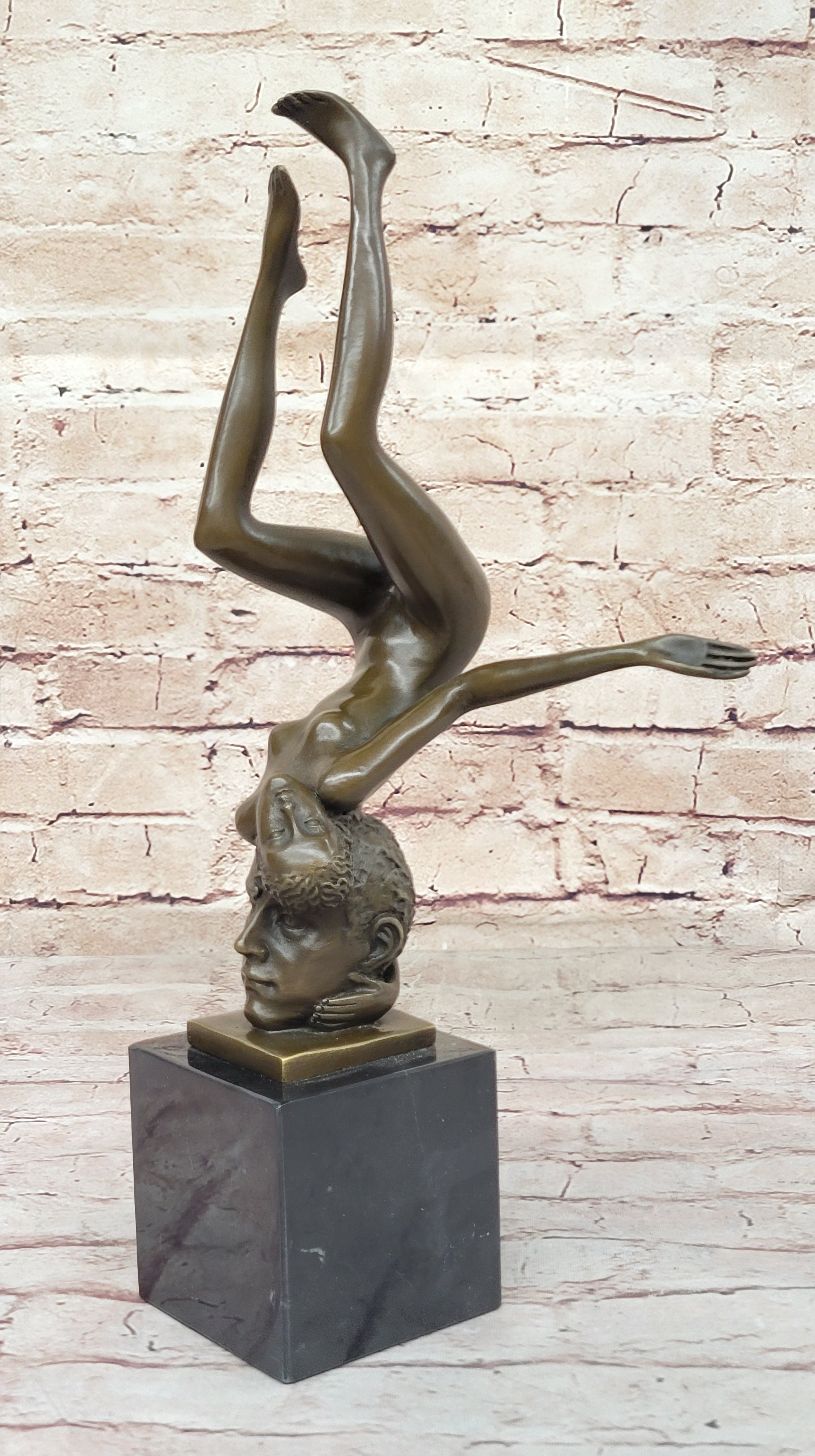Wildon Home® Surrealist Bronze Sculpture of Upside Down Nude Female