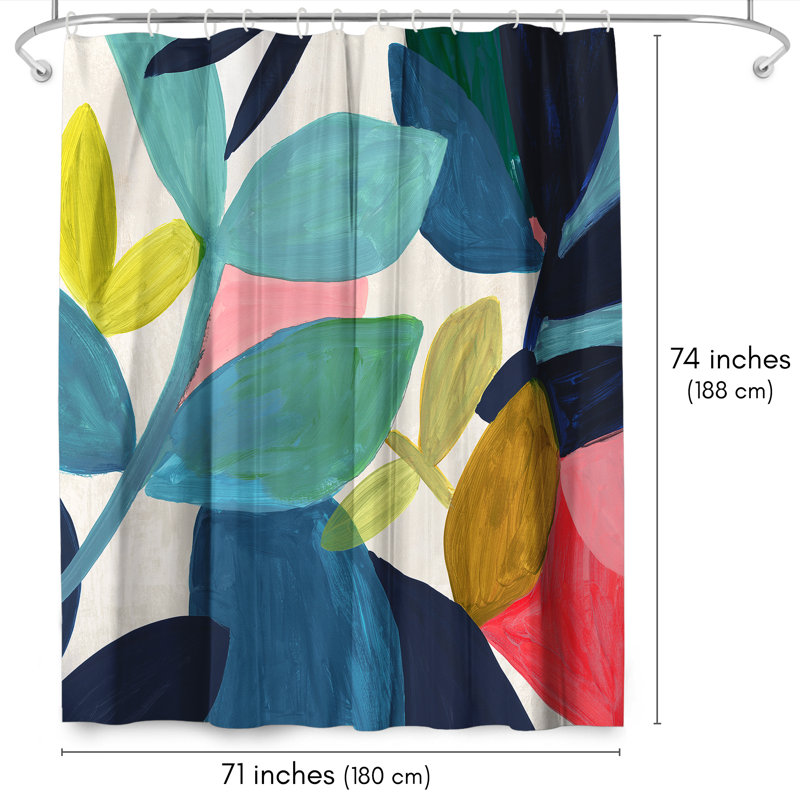 Strayer Polyester Floral Shower Curtain