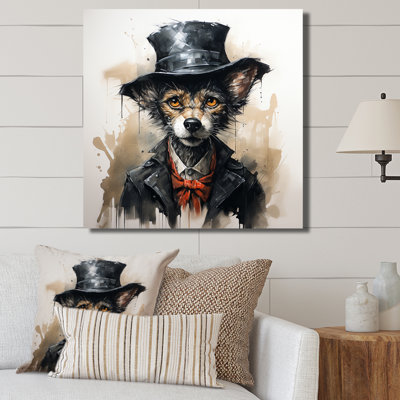 «Trenchcoat» noir loup mystère II - loup, art mural