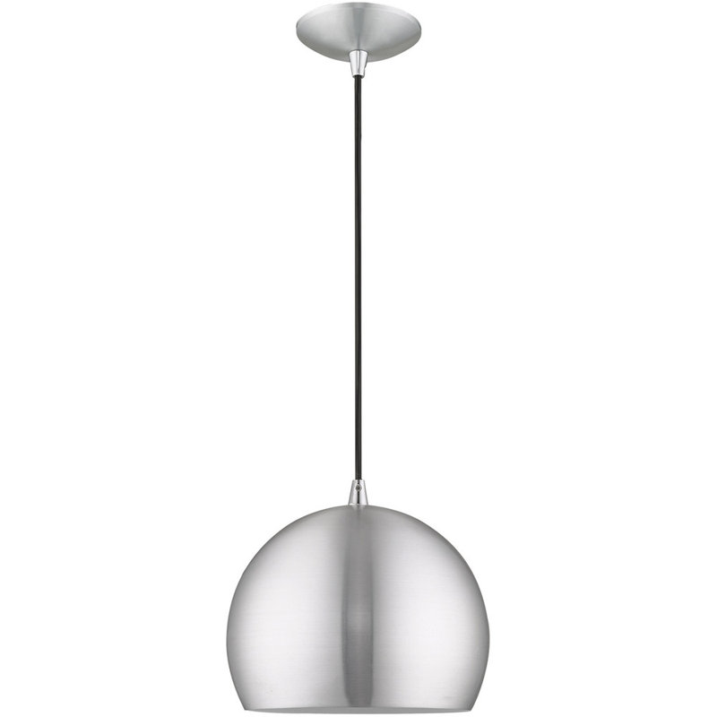 Dristin 1 - Light Single Pendant, Brushed Aluminum/Black, Brushed Aluminum