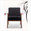 Mid-Century Modern Black Velvet Accent Chair, Solid Wood Frame, Extra Chair Seating for Living Room Bedroom, for Adults-1557003674