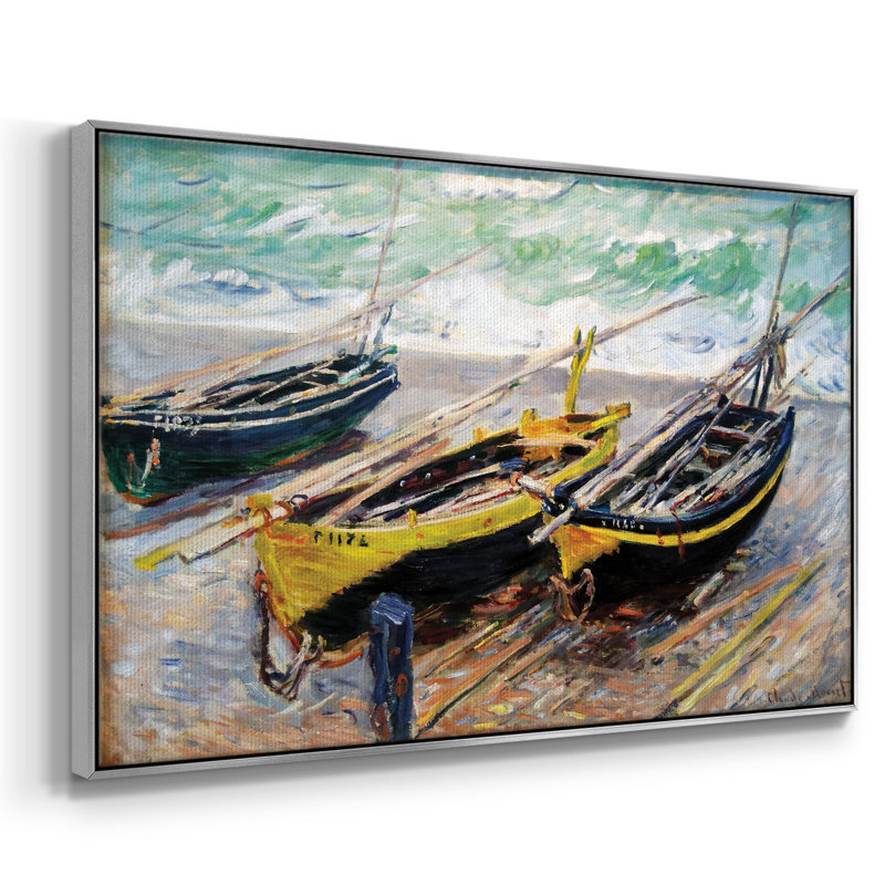 Monet, reproduction d'art encadrée sur toile par Claude Monet, H 25 po x l 37 po x P 2 po, Argent