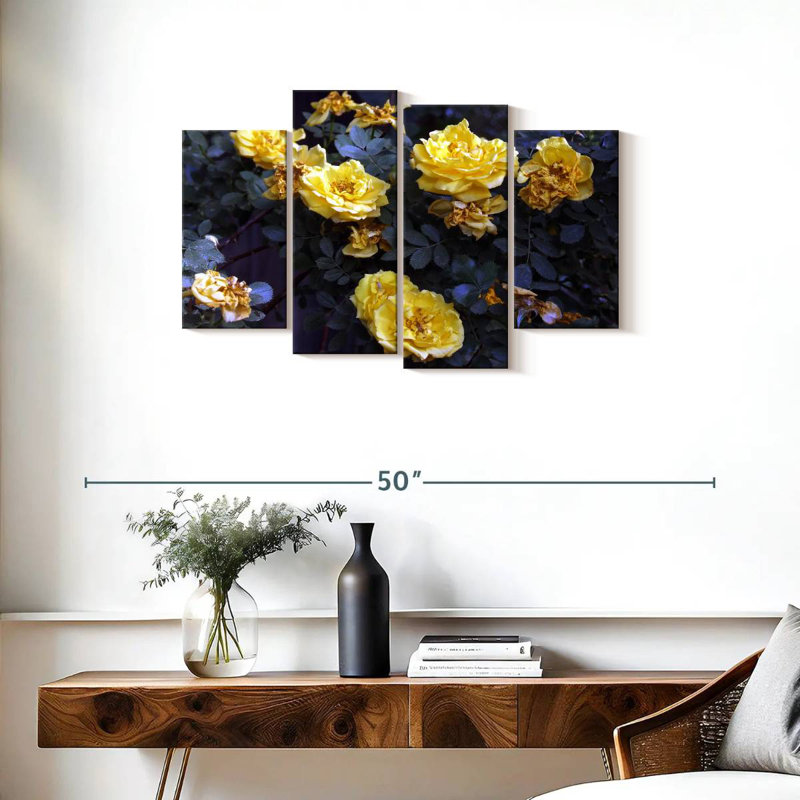 Bouquet de roses jaunes Harnek, H 22 po x l 36 po