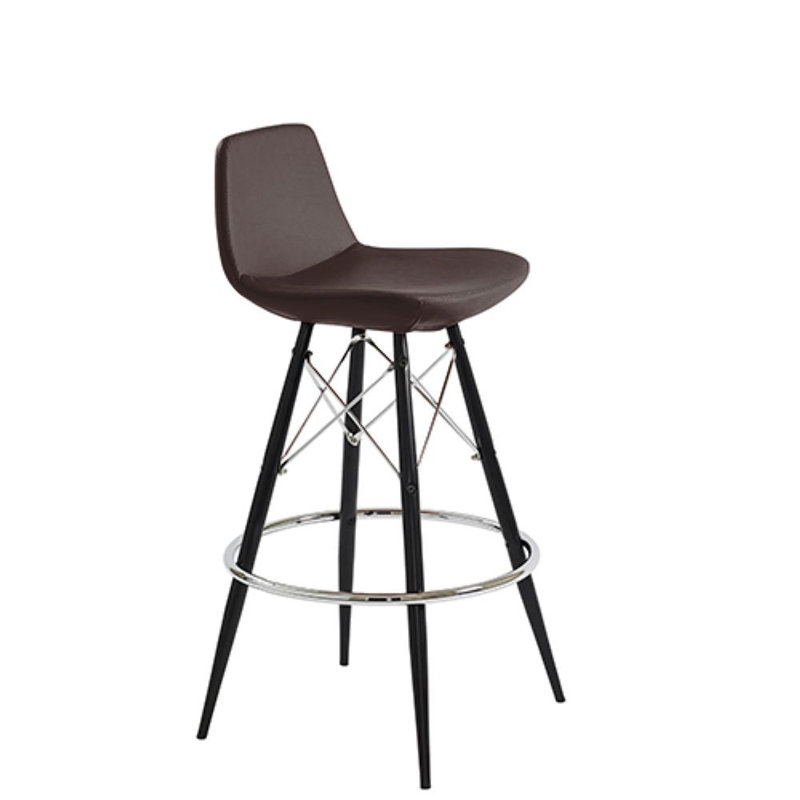 Tabouret de bar et de comptoir Shinn, Noir, Tabouret de bar (siège d'une hauteur de 29 po), Gris foncé