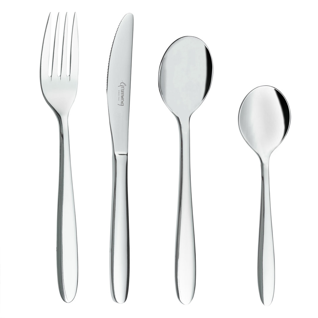 Grunwerg Festival 24 Piece Cutlery Set for 6 People, 18/10 Stainless Steel