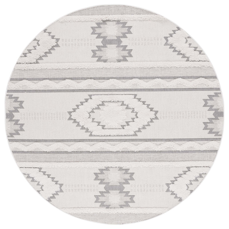 Amritpreet Southwestern Indoor/Outdoor Area Rug, Round 6'7"