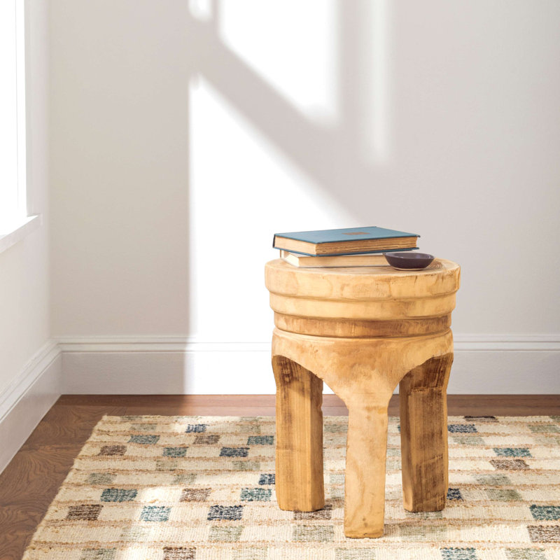 Mosaic Blue Handwoven Jute Rug, Rectangle 8' x 10'