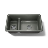 Iron Tones 33" L x 18.75" W Large/Medium Double-Bowl Kitchen Sink