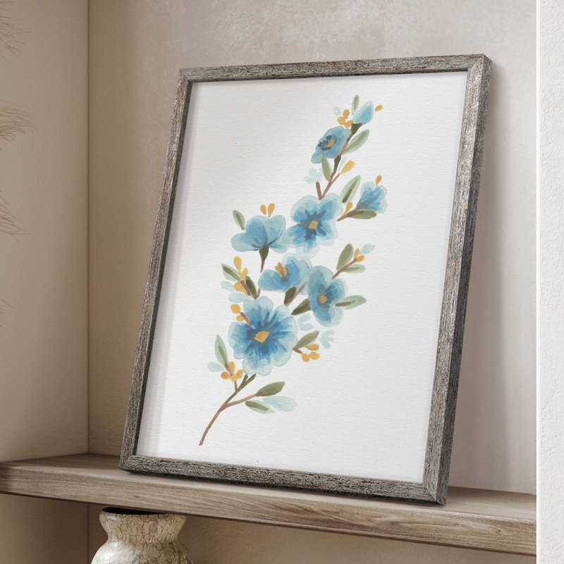 Wildflower Sprig II, reproduction encadrée - bois massif, H 11 po x l 9 po
