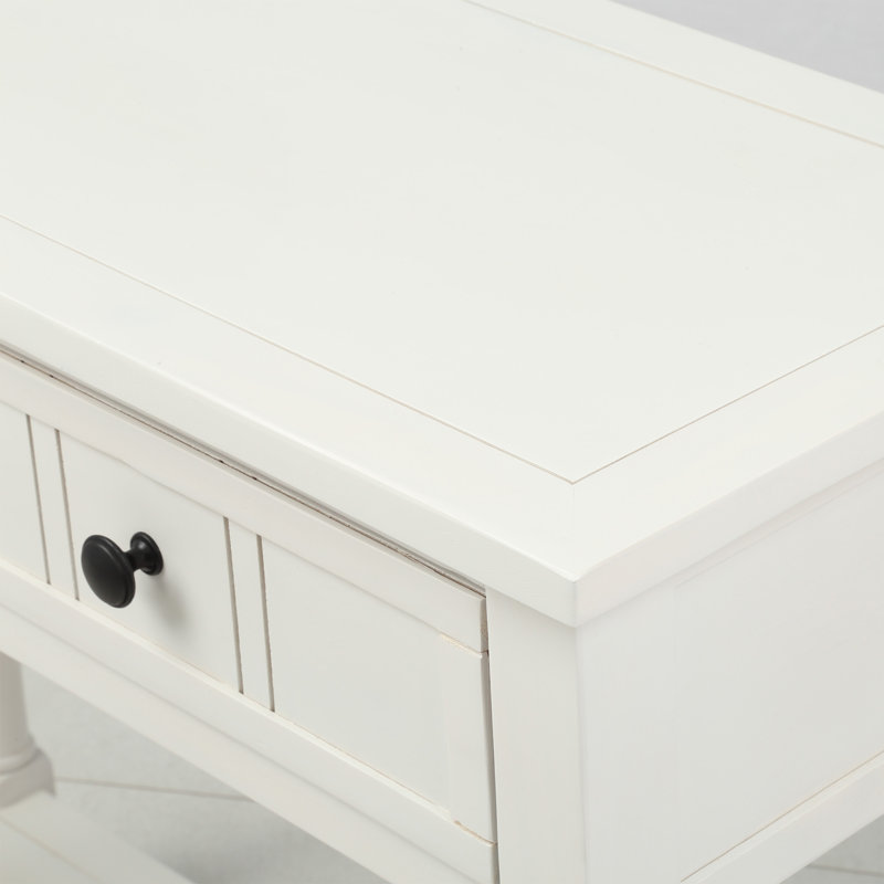 Pitcarin 90cm Solid Wood Console Table, White