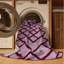 Tapis rose à motif treillis lavable à la machine-1576820192