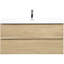 Meuble-lavabo 42 po avec lavabo en résine, bois de chêne naturel et tiroir à fermeture en douceur