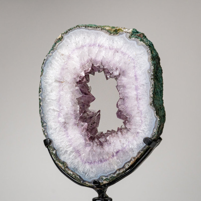 Genuine Amethyst Geode Slice On Stand From Uruguay (13 Lbs)