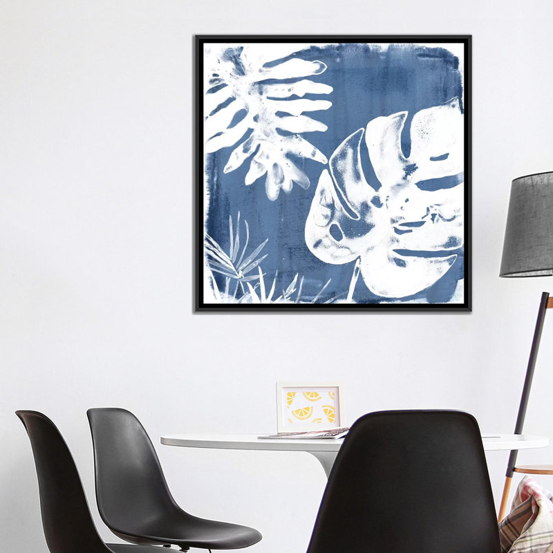 « tropical indigo impressions iv », impression sur toile, H 18 po x l 18 po x P 1,5 po, Pas de tapis