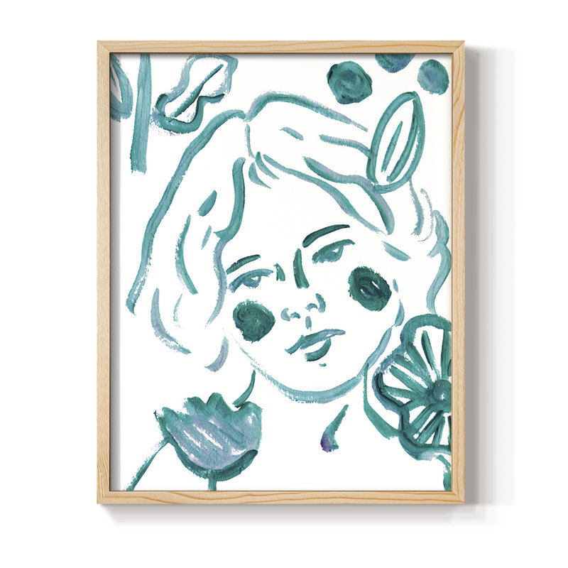 «Budding Flower III», reproduction encadrée - bois massif, H 15 po x l 12 po