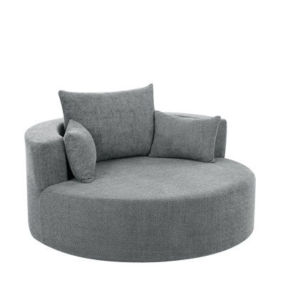 Fauteuil d'appoint pivotant à 360 degrés - rouge orangé, siège spacieux, tissu chenille, coussins amovibles pour le bureau, confort d'assise profond Hotel 360, revêtement, espaces variés