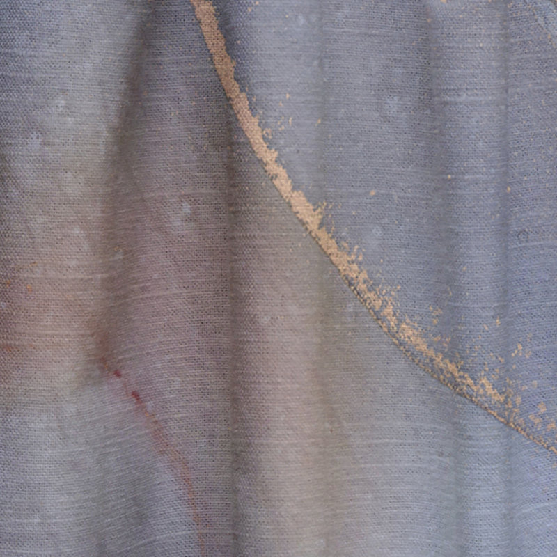 Vert et bleu Tender liquide Art II - rideau moderne - velours obscurcissant - 1 panneau, L 52 po x L 108 po