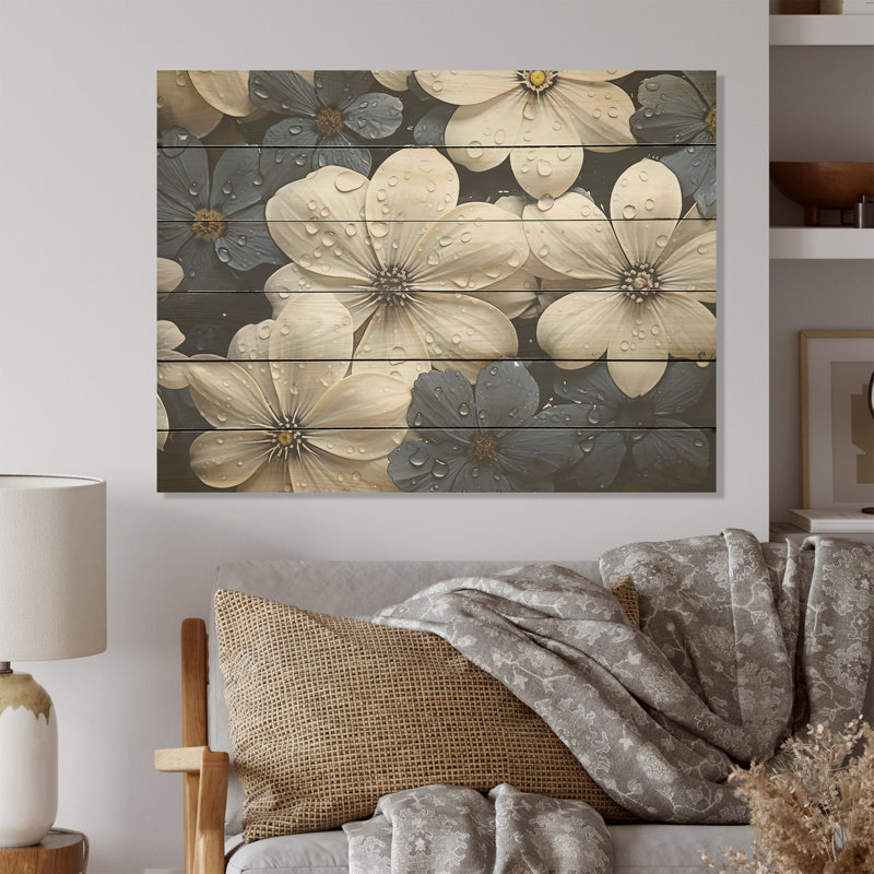 Art mural sur bois de pin Essential Essentials Blooms - Violets, H 10 po x l 20 po
