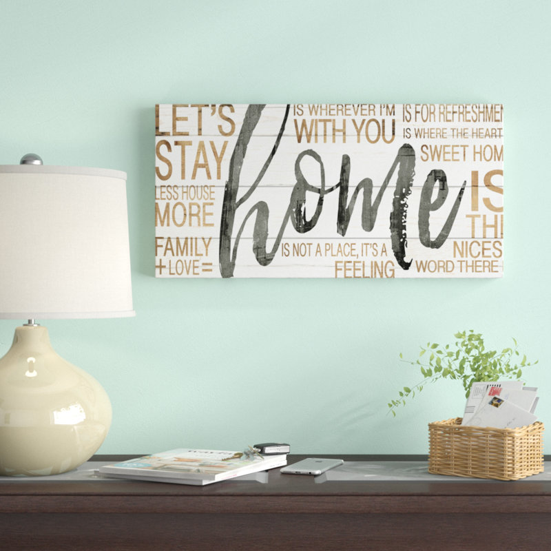 « home », art textuel sur toile tendue