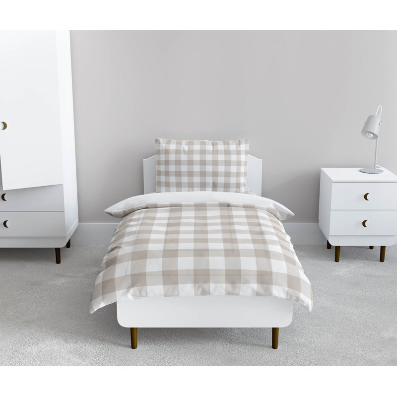 Proper Gingham Comforter Set, Taupe