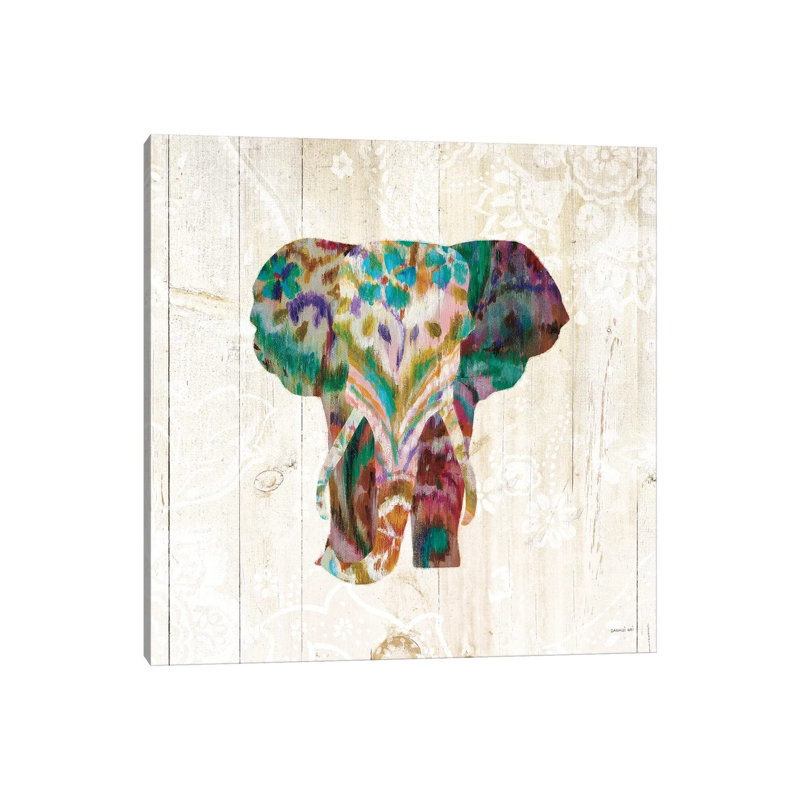 Boho Paisley Elephant III by Danhui Nai - Print on Canvas, Wrapped Canvas, 66.04 cm H x 66.04 cm W x 1.91 cm D