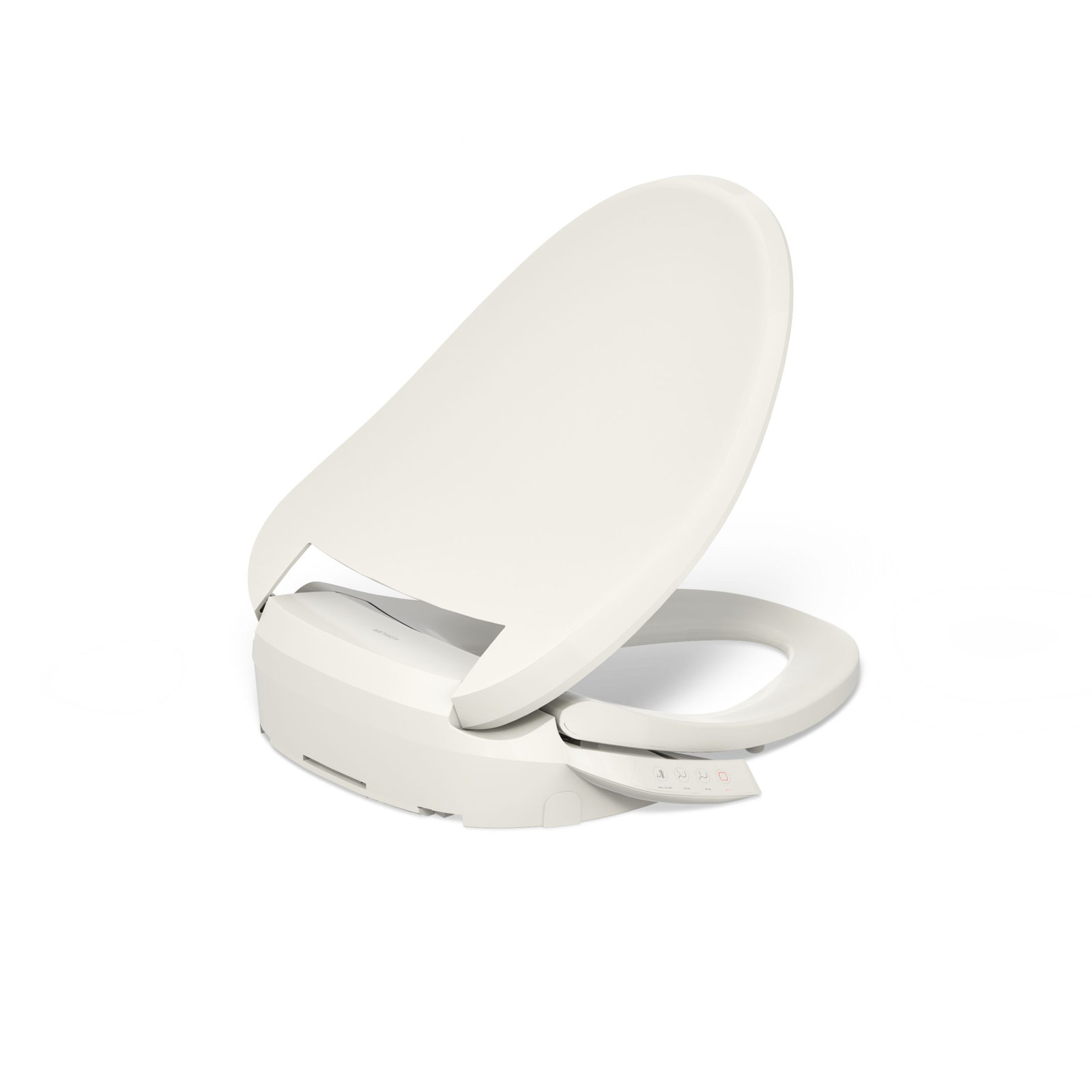 PureWash E545 Elongated Heated Bidet Toilet Seat, Electric Bidets for Existing Toilets, Biscuit