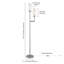 Lampe torchère à 2 lumières avec abat-jour en verre Basso, nickel poli / transparent Basso-572523553