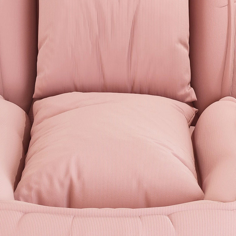 Foldable Upholstered Human Dog Bed With 5 Adjustable Position, Includes 2 Soft Pillows, Pink