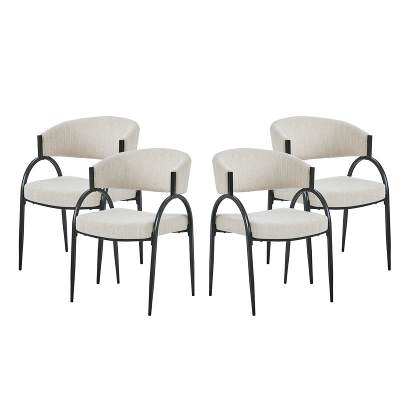 Chaises de salle à manger rembourrées Marvin, Beige
