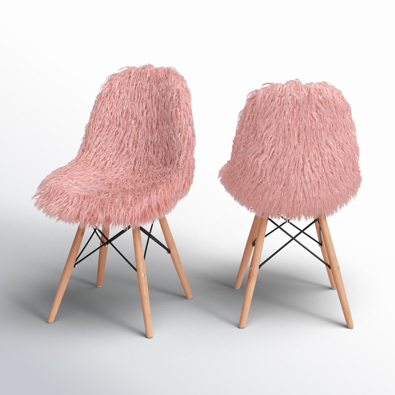 Chaise d'appoint avec pieds en hêtre, Tissu rose