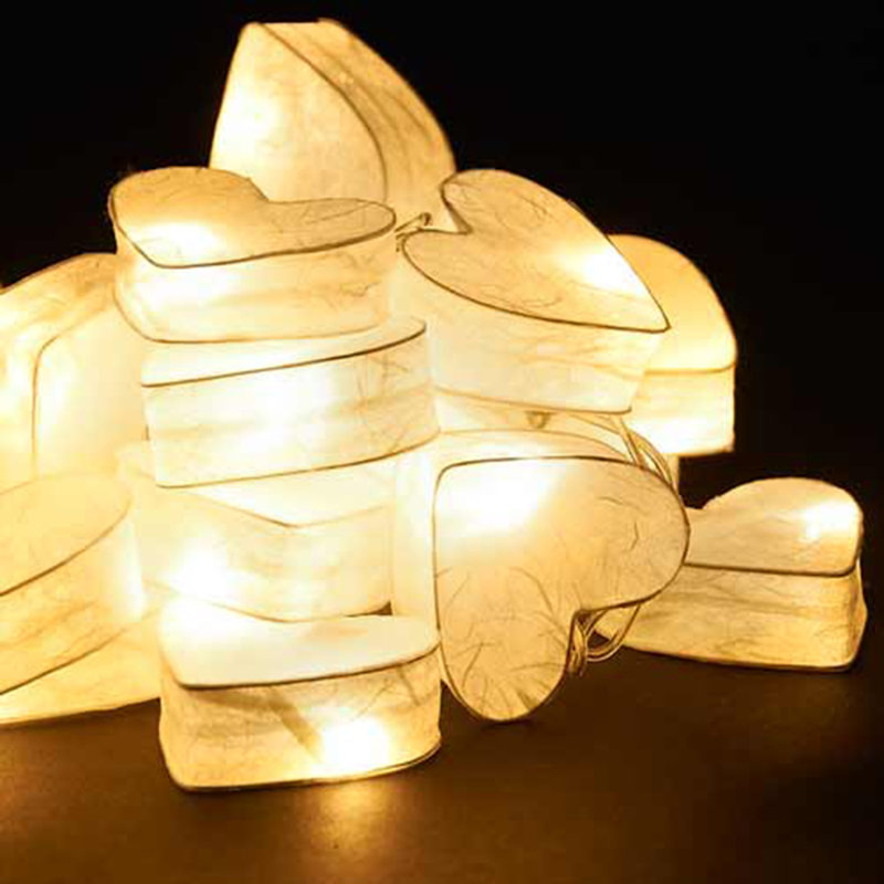 Mandi LED Handmade Paper Hearts String Light, 30 Lamps - 8 Metre Long