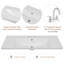 Plateau de meuble-lavabo simple 36 po avec lavabo blanc, 3 trous de robinet, céramique, blanc
