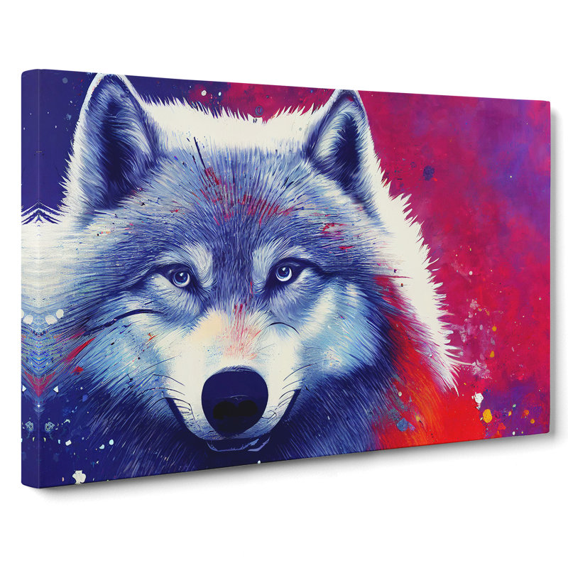 Painted Wolf - Wrapped Canvas, 35cm H x 50cm W x 3cm D