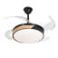 42 Inch 4 Blades Retractable Modern Dimmable Round Ceiling Fan With LED Lights and Remote Control