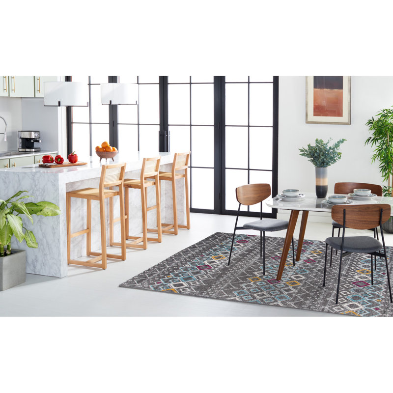 Aird Performance Southwestern Rug, Rectangle 8' x 10', Dark Gray/Ivory