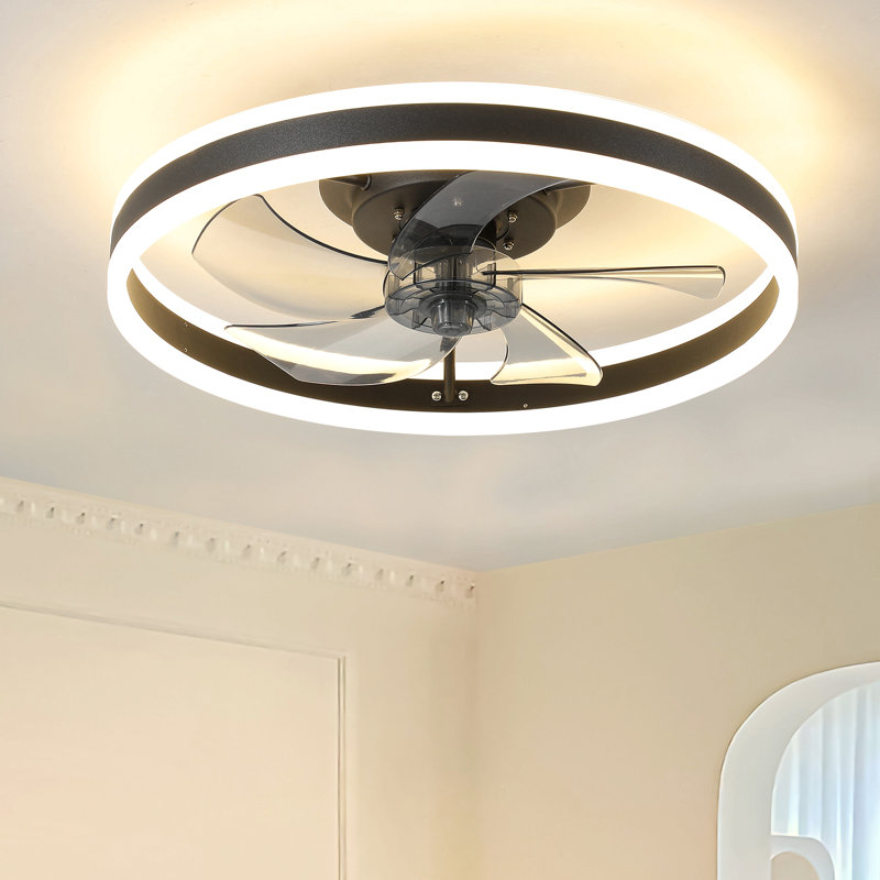 Ventilateur de plafond avec lumières DEL à intensité variable, Noir / blanc