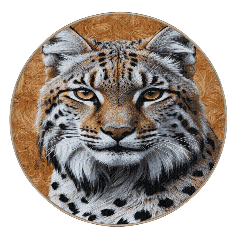 Washable Eurasian Lynx Big Cats Area Rug, Runner 2' x 4'