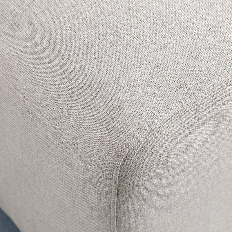 Repose-pieds carré en chenille beige sans assemblage