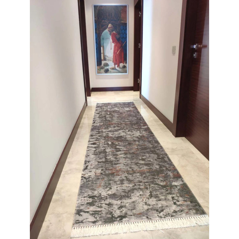 Tapis gris antidérapant Firenze, Rectangle 5 pi 11 po x 11 pi 6 po