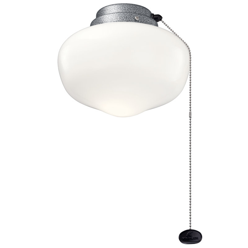 Kichler 8'' Silver LED Ceiling Fan Light Kit with Frosted Glass