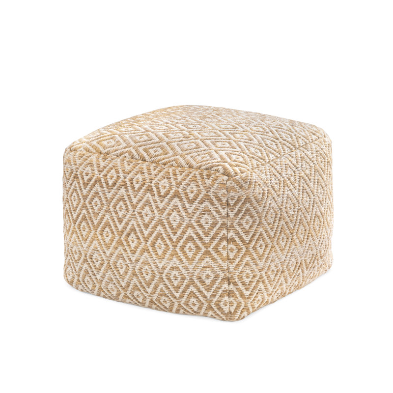 Flintridge Upholstered Pouf, Mustard
