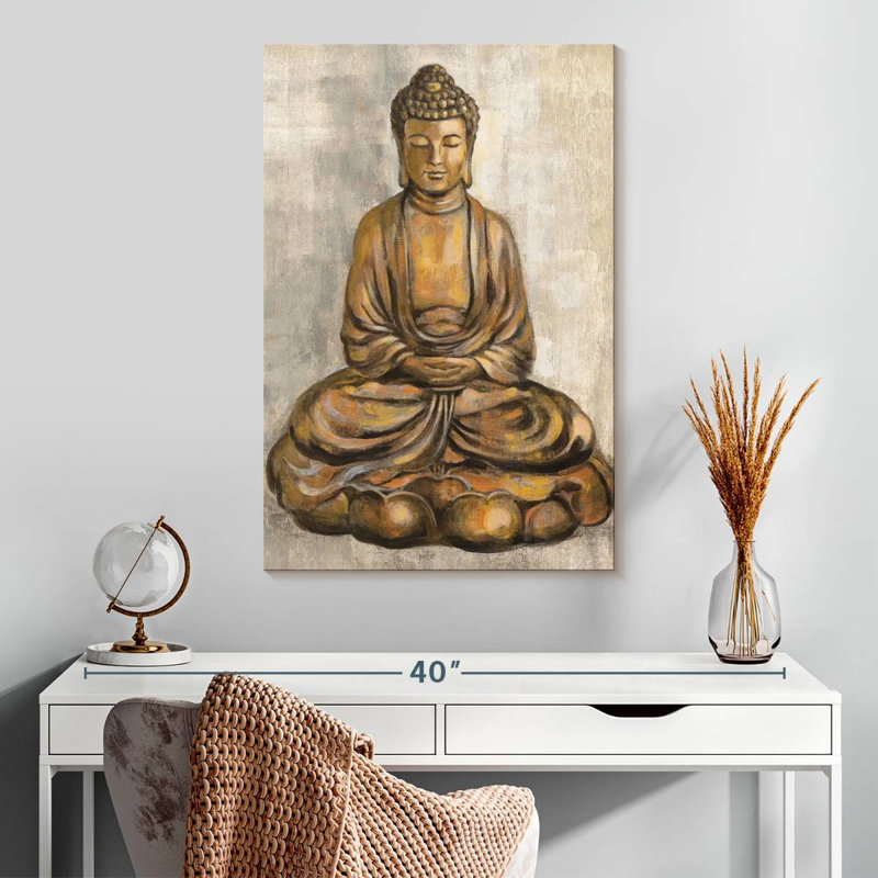 Bouddha en bronze Leisha, H 30 po x l 20 po