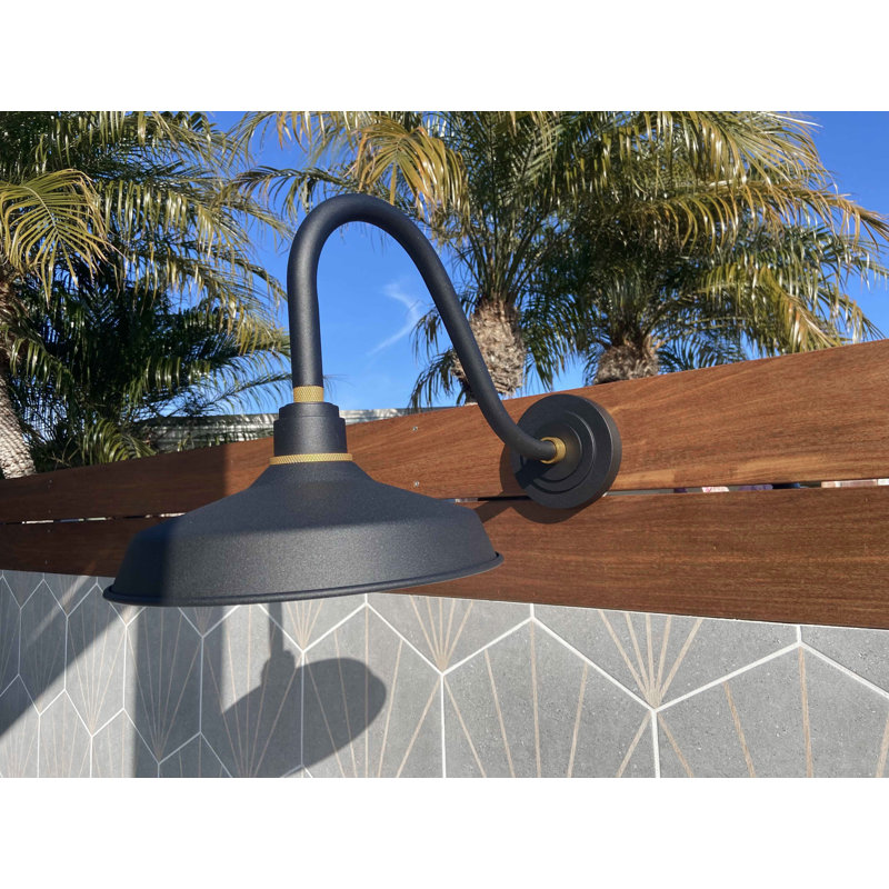 Velarie Aluminium Wall Light, Textured Black, 13.75" H x 12" W x 24" D