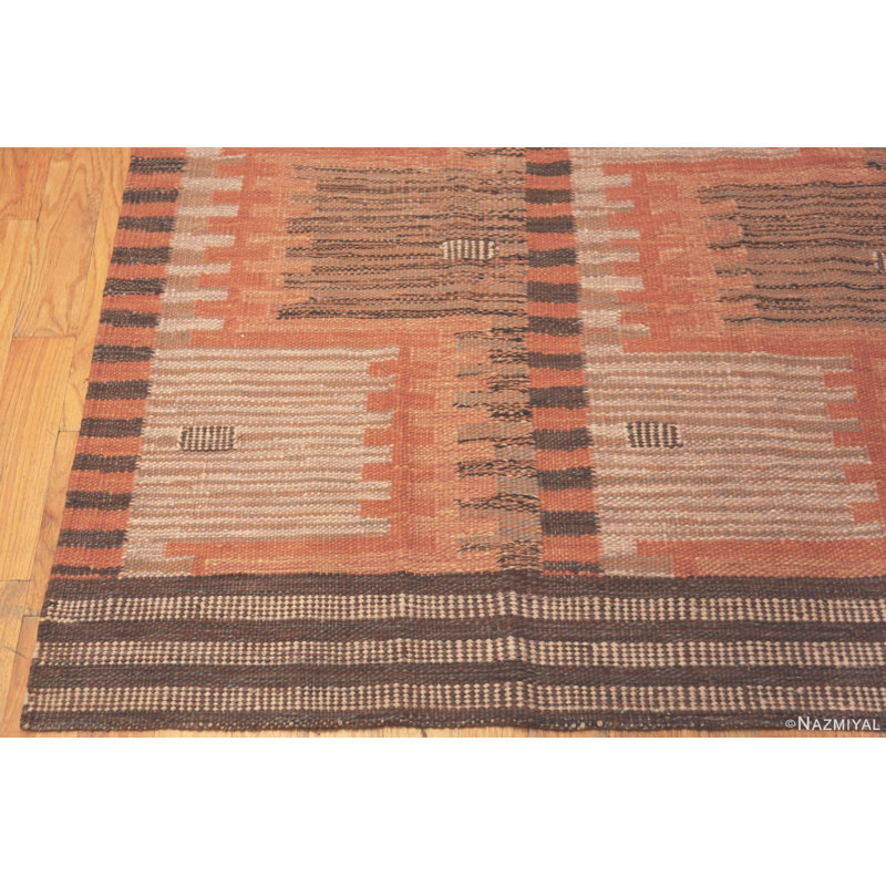 Tapis kilim de conception suédoise rustique moderne et unique en son genre